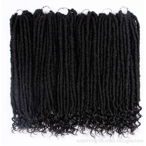 20 inch 100 gram Goddess Faux Locs Crochet Hair Soft End Natural Synthetic Braids 24 Strands Brown Extension For Women Locks